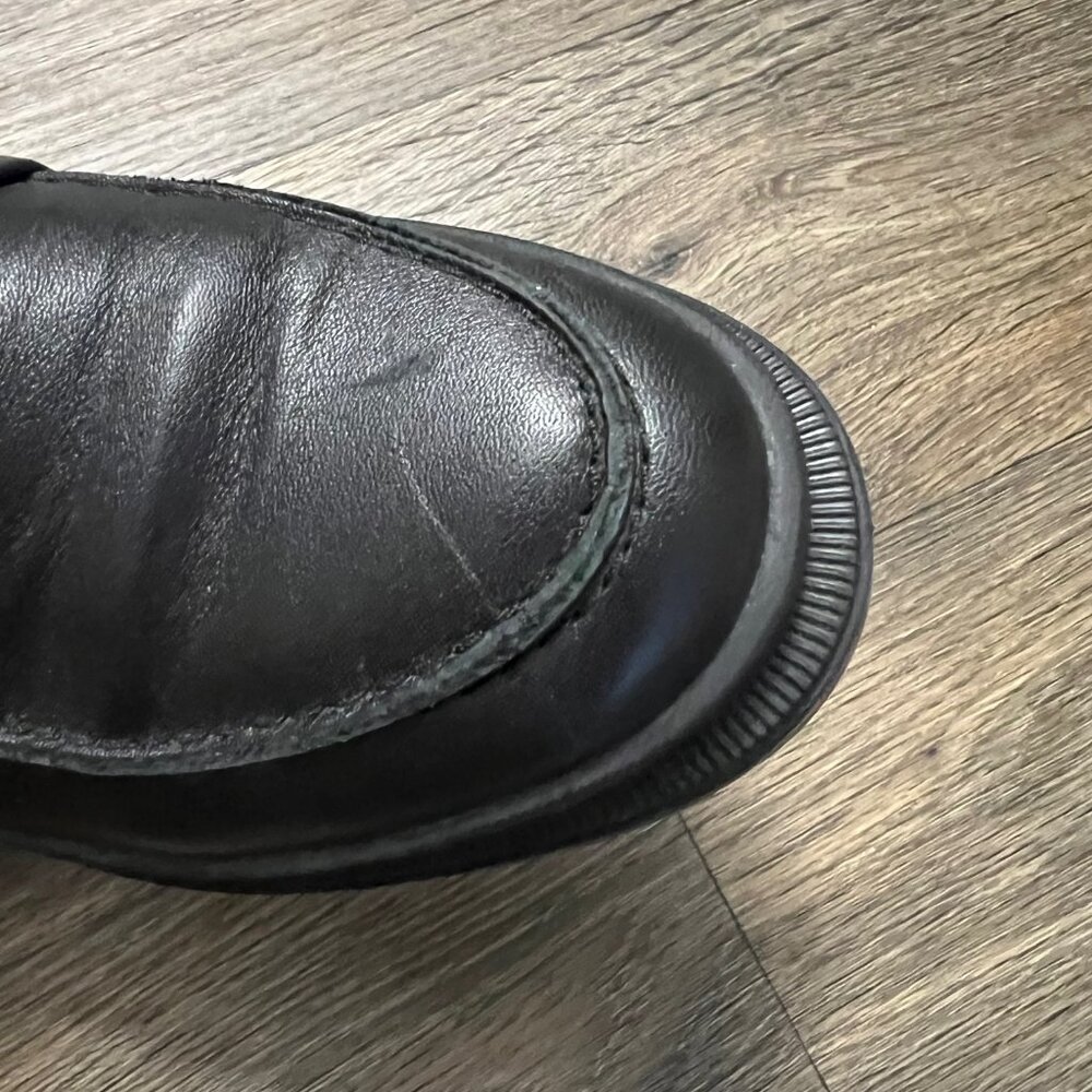 Leather Chunky Penny Loafers - Black - Picture 12 of 14